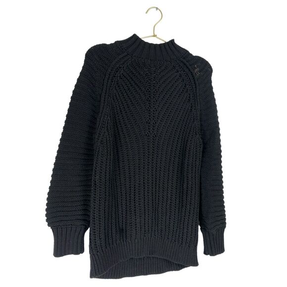 Forever 21 Black Ribbed Knit Sweater Size Small‎ Cozy Stylish 100% 493 - Picture 1 of 9